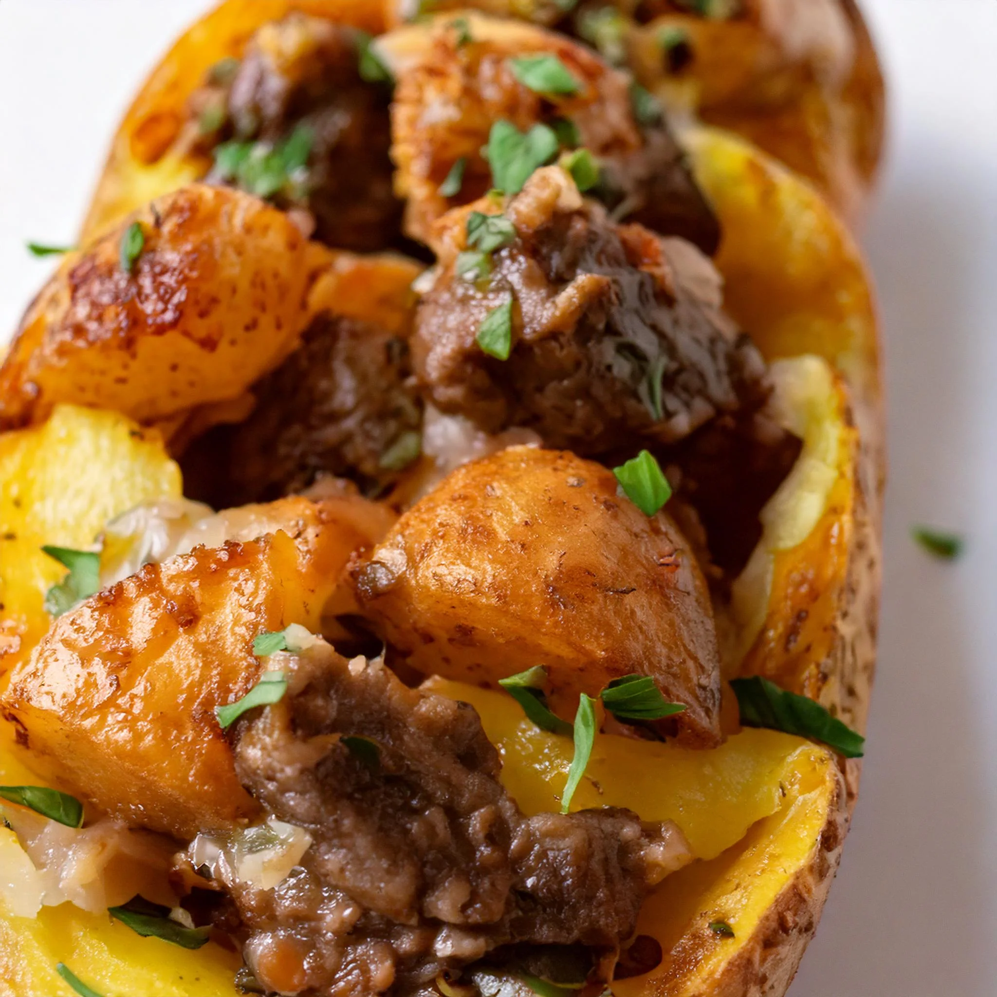 Loaded Baked Potato with Steak Bites