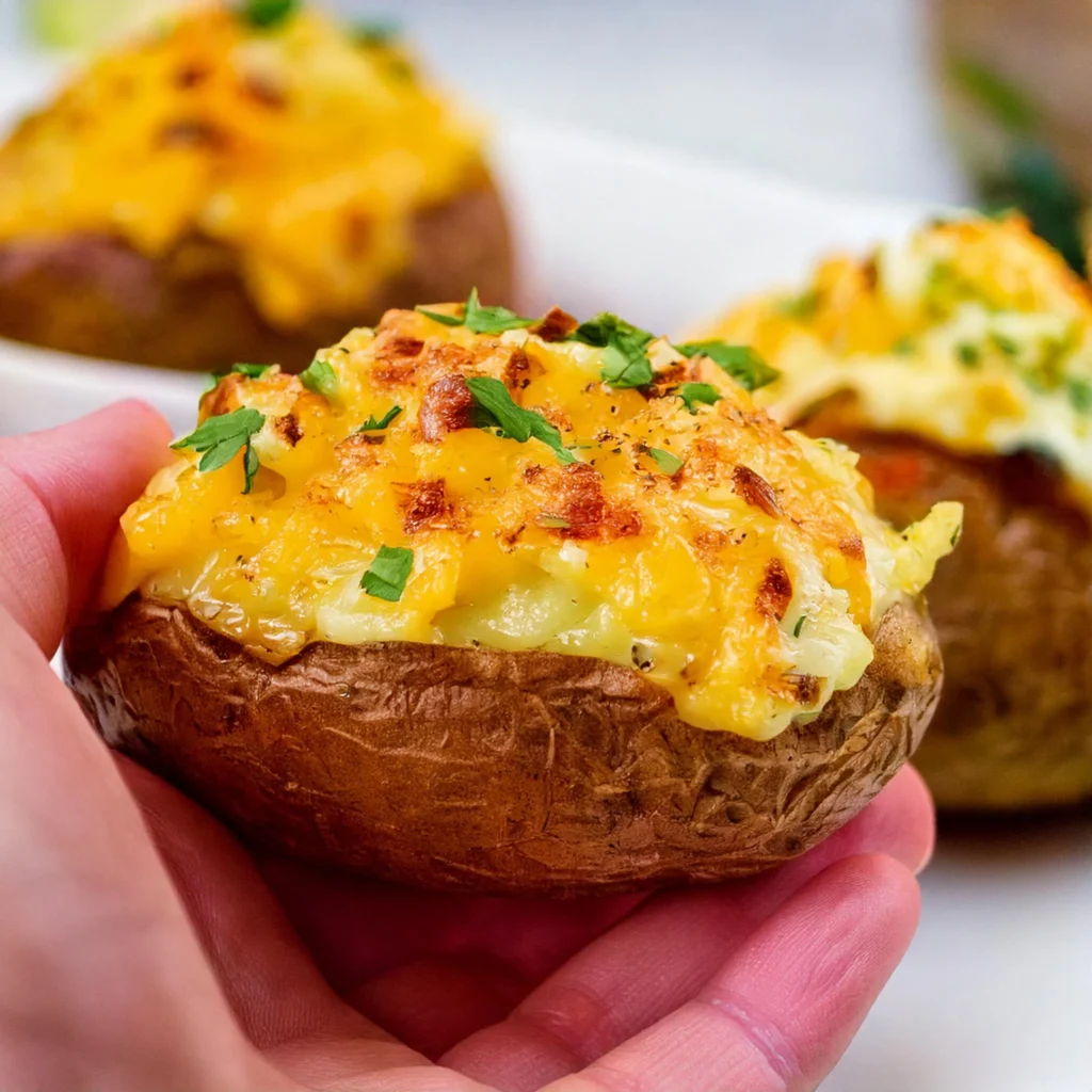 Loaded Baked Potato with Cheddar Cheese