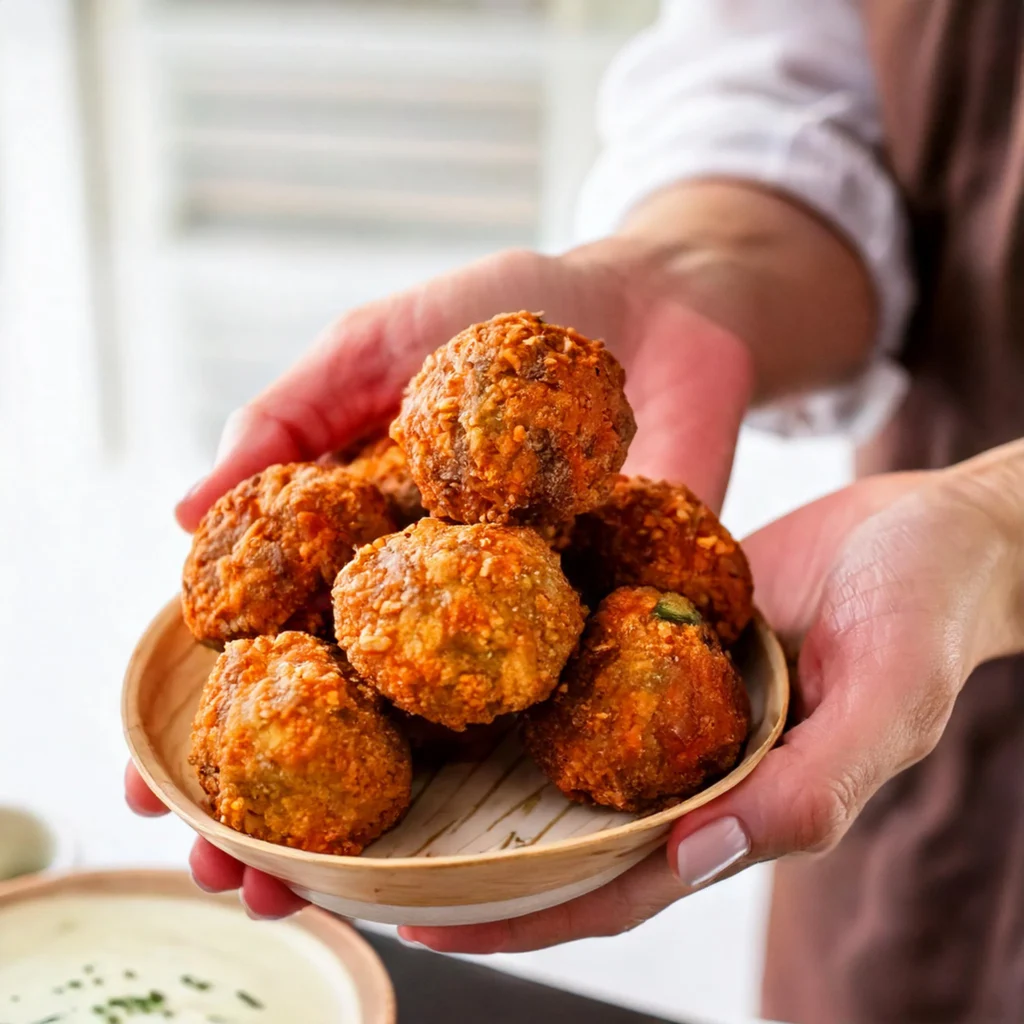 KOREAN BBQ MEATBALLS WITH SPICY MAYO DIP