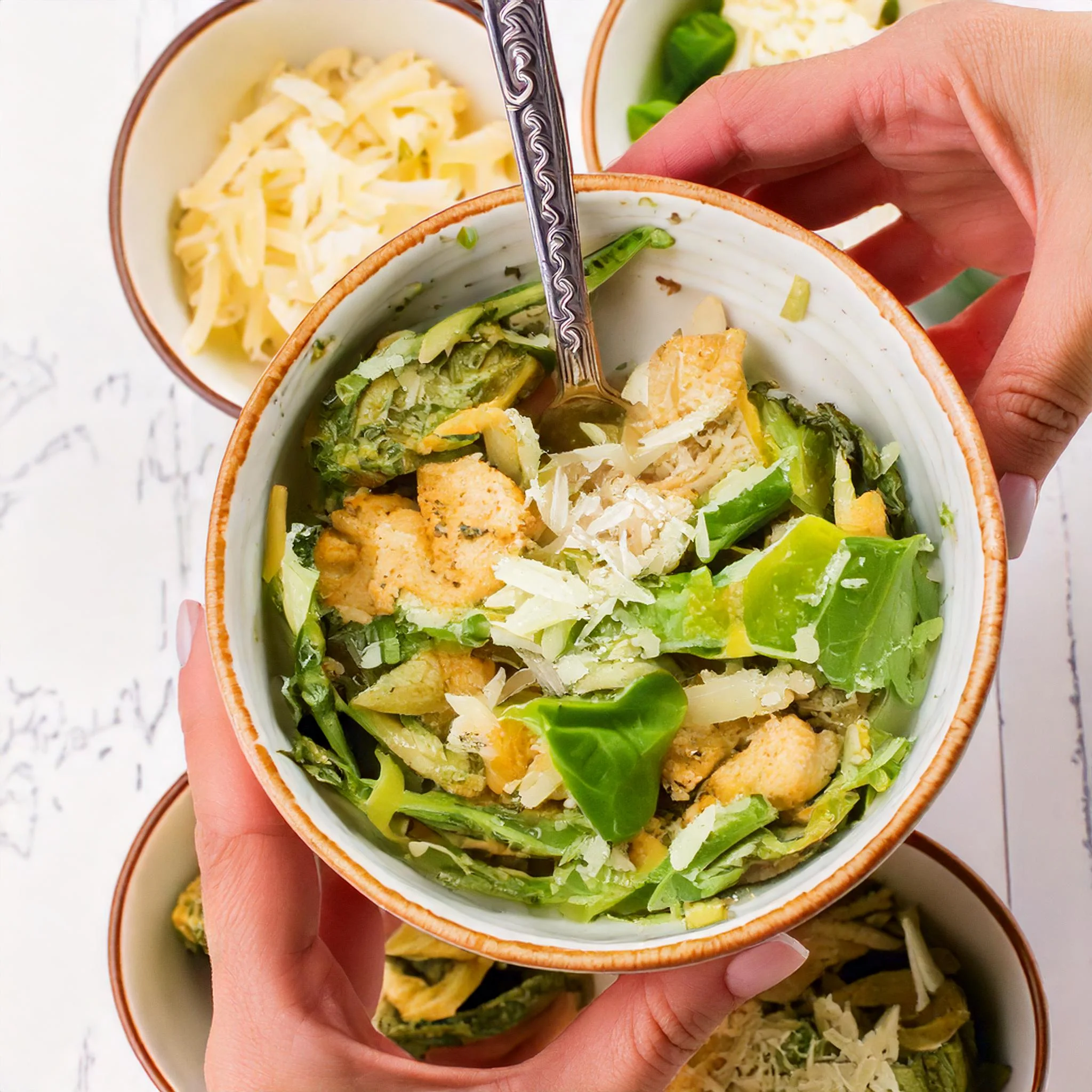 Spinach Artichoke Chicken Bowls