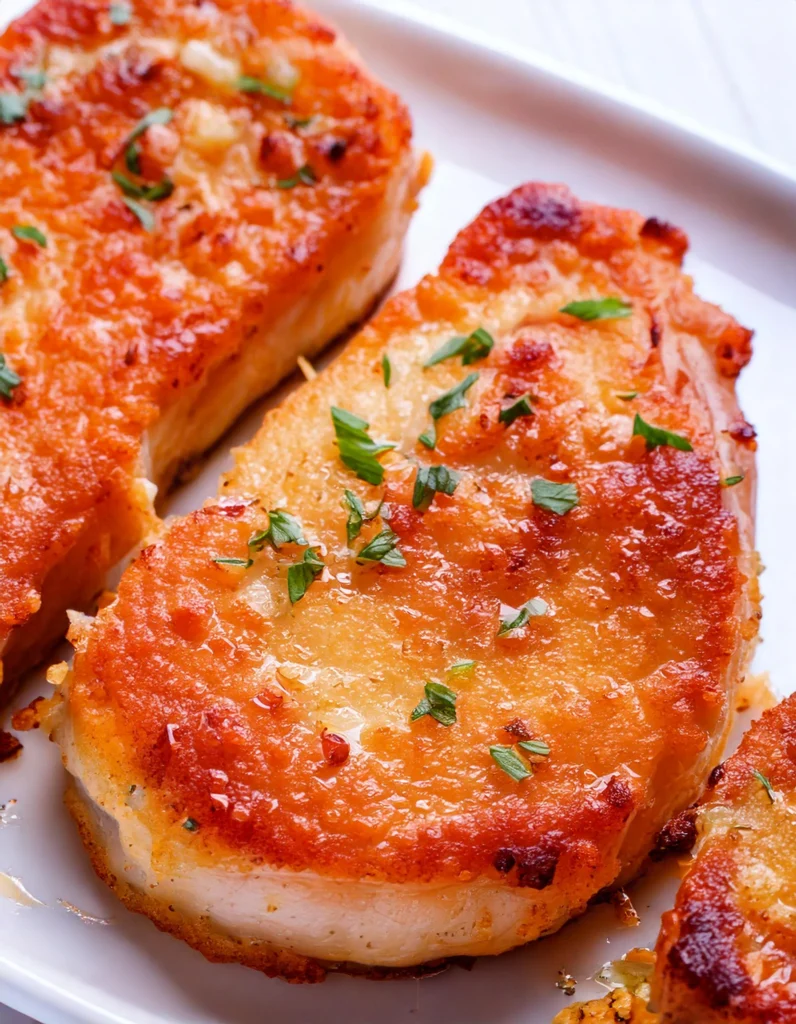 Crispy Parmesan Baked Pork Chops