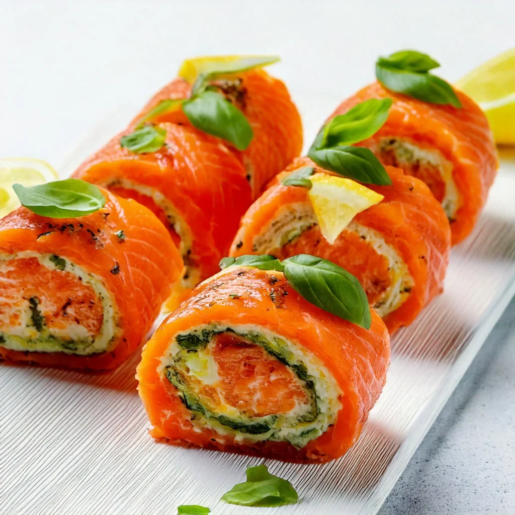 lemon basil salmon rolls