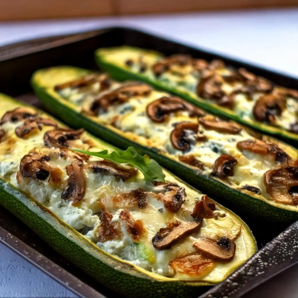 Ricotta Stuffed Zucchini Boats