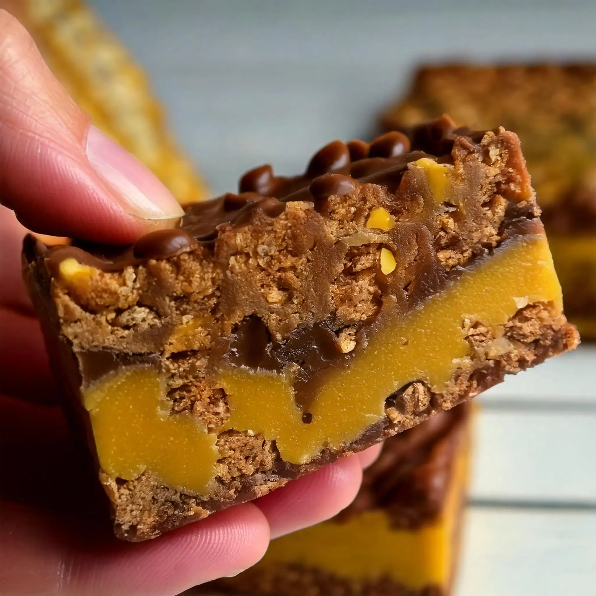 Caramel Fudge Crunch Bars