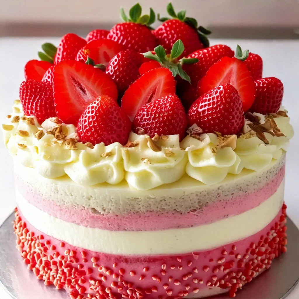 Strawberry Ombre Cake Recipe